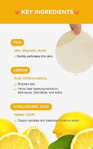DERMALOGY by NEOGENLAB Bio-Peel Gauze Peeling Pads (Lemon, 30 pads) - Exfoliating & Brightening Peeling Pad with PHA & Lemon & Lemongrass - Korean Skin Care