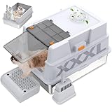 Picture of GOYJOY XXXL Stainless Steel Litter Box with Lid,XXXL Enclosed Metal Cat Litter Box for Big Cats,Multiple Cats,with Litter Scoop & Foot Pedal,Odor Control,Easy Cleaning