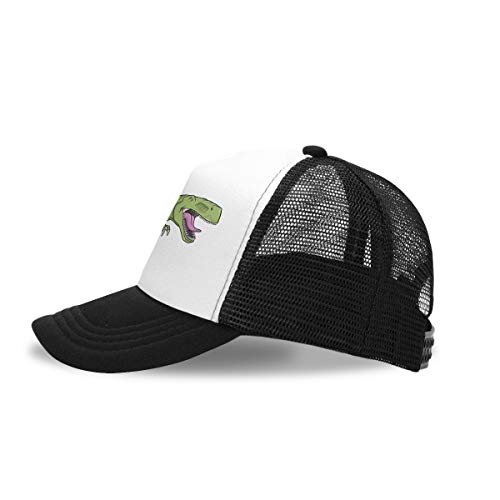 Kkmkshhg The Fierce Dinosaur Youth Adjustable Mesh Hats Baseball Trucker Cap For Boys And Girls (Black 2, One Size) #TOP2