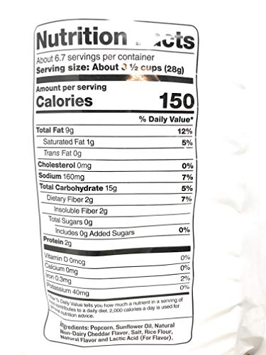 Image of SkinnyPop White Cheddar Popcorn, Popped Popcorn, 6.7 Oz. Sharing Sized Bag, Non GMO, Dairy Free, Gluten Free, Healthy Snacks for Kids
