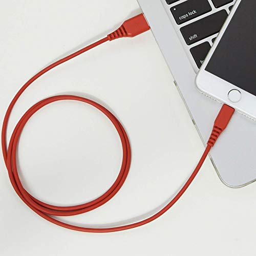 Image of Amazon Basics MFi-Certified USB-A to Lightning Cable for Apple iPhone and iPad - 3 Feet (0.9 Meters), Red