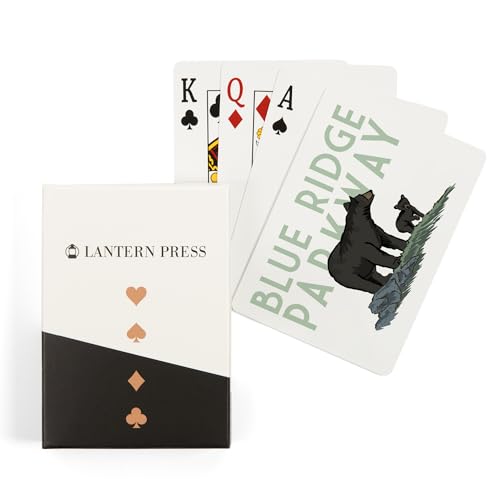 Lantern Press Blue Ridge Parkway, Black Bear and Cub, 52 cartas póker