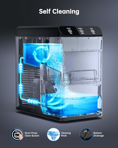 Ice Makers Countertop Nugget for Home Kitchen 37LBS, Pebble Counter Top Ice Machine, Mini Small Ice Maker,Portable Sonic Chewable Pellet Soft Icemaker, LED Maquina de Hielo Tabletop Self Cleaning - Thumbnail 3