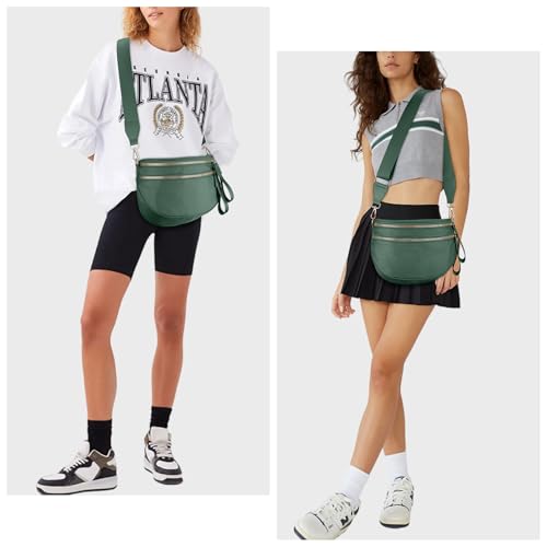 Image of Lushandy Bum Bag Checkered Crossbody Bag Mom Everyday Purse | Roomy Space, Wipe Clean, Wide Strap
