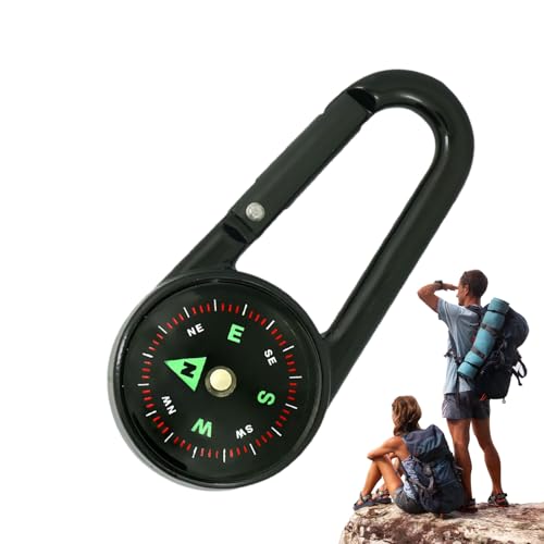 Soporte para clip de la puerta – clip individual, navegación al aire libre negra, precisión ligera para senderismo, camping, exploración, montañismo, mochila, supervivencia, kit de emer