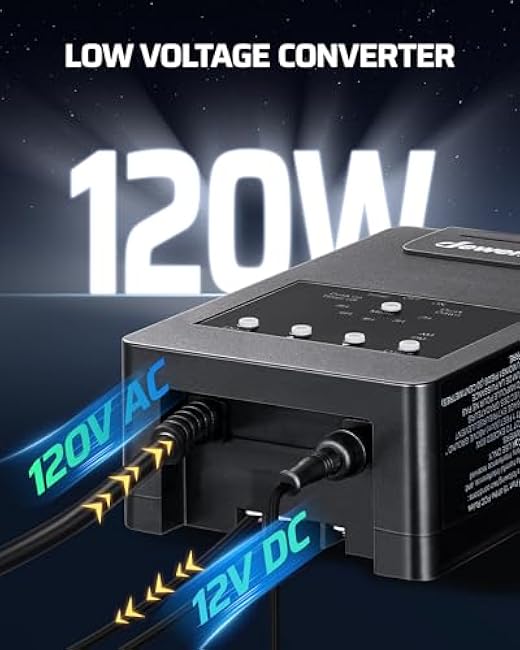 DEWENWILS 120W Low Voltage Transformer with Photocell Sensor & Timer, 120V AC to 12V DC, Weatherproof Landscape Lighting Transformer for Spotlights, Garden Lights, Steplight, Billboard¡