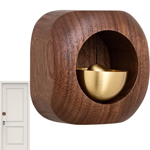 Campanello per porta in legno, campanello per negozianti,Campana magnetica decorativa - Campanello a in legno unico per campanello per inaugurazione della casa