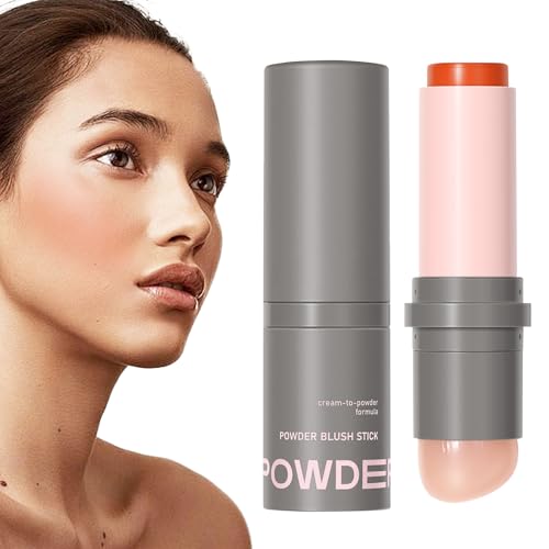 Lápiz de colorete - Ruido facial natural de dos cabezas - Crema rubor impermeable - Para mujeres, niñas, señoras y estudiantes universitarios para viajes, oficina, fin de semana, excursión, vacaciones