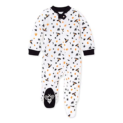 Image of Burt's Bees Baby unisex-baby Sleep & Play, Organic One-piece Romper-jumpsuit Pj, Zip Front Footed Pajama