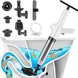 Rohrreiniger Druckluft,Toiletten Pömpel Abflussreiniger Pumpe mit Luftdruckanzeige,Pressluft Rohrreiniger mit 4 Adapter,Hochdruck Toilettenkolben für Waschbecken,Rohrverstopfung,Bodenablauf