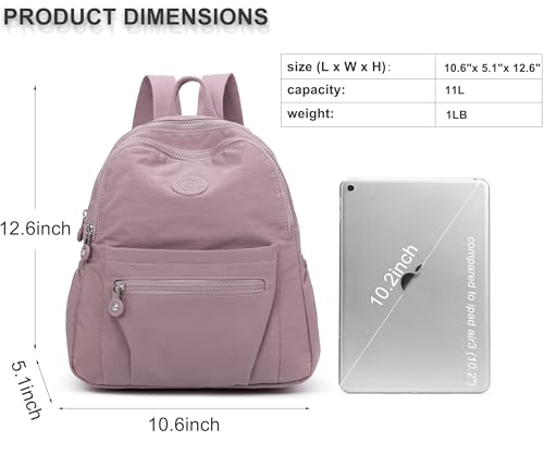 Image of Pealwel Mini Backpack Purse for Women,Small Nylon backpacks for Ladies Backpacks Women Anti Theft Travel Bag (Light Pink)