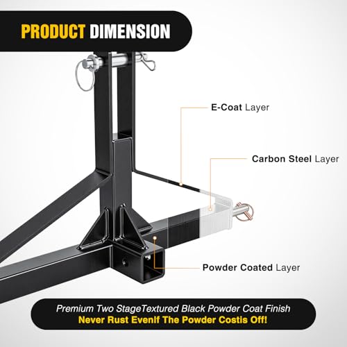 Image of Nilight 3 Point 2 inch Trailer Hitch Receiver for Category 1 Tractor Heavy Duty Quick Hitch Drawbar Adapter 3000LBS Capacity Compatible with Kubota BX John Deere Kioti Yanmar NorTrac Mahindra Ford Cat