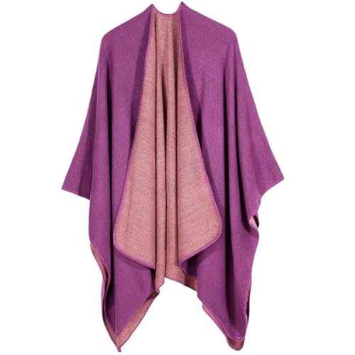Capa poncho contra el frío imprevisto con bufanda de viaje de punto