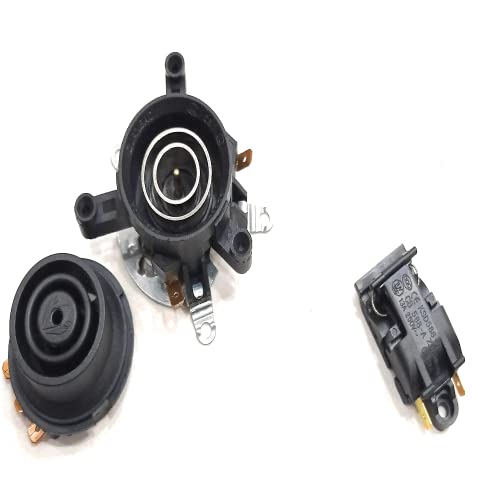 13A AC 250V Switch Electric Kettle Thermostat alongwith Normal Close Tempearture Control Kettle Thermostat W Socket Electric Kettle Part,Black,Regular…