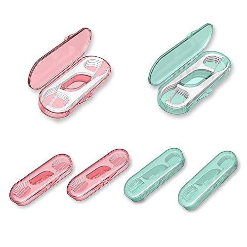 Y8HM 6 Pack Dental Floss Case Portable Flosser Dispenser with 60 Count Professional Dental Floss Picks Toothpicks Sticks for Family Hotel Travel
