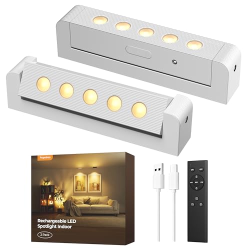 LED Spotlights Indoor, Rechargeable Uplights with Daily Auto Timer, 5500mAh Battery, 3CCT, Dimmable & Remote Control, Wireless Accent Lighting for Plants, Wall Display & Artwork