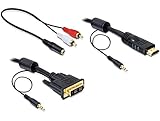 cable dvi vers rca Interfaz soportada:HDMI/DVI DeLOCK 84455 - Kit de cables (DVI, HDMI, RCA), negro