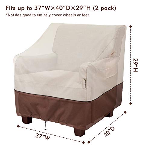 Bestalent Patio Chair Covers Waterproof Outdoor Furniture Covers Clearance Heavy Duty Fits up to 37" W x 40" D x 29" H 2Pack - Thumbnail 2