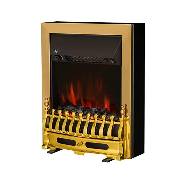 HOMCOM Electric Fireplace LED Light Complete Fire Place Heating Indoor Heater Coal Burning Flame Effect Heat 2000W Max