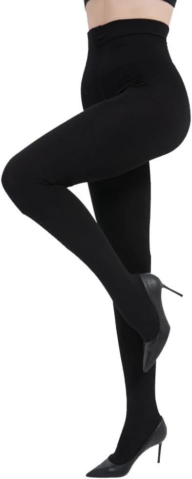 Women's Opaque Fleece Lined Tights - Winter Thermal Tights with Control Top - Image 7