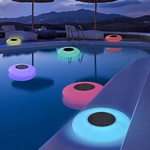 GEEDIAR Floating Pool Lights Solar Swimming Pool Light with 16 Color Changing Outdoor Decorations Light Waterproof LED Lights for Patio,Garden and Pool Cover