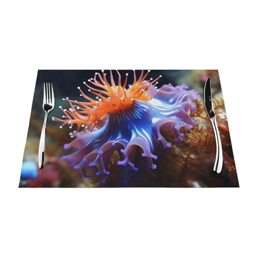 Sets de table thermorésistants et antidérapants en PVC lavable Nudibranche
