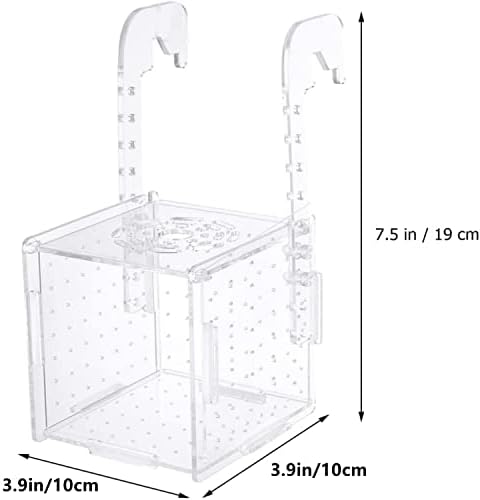 Loogujuzao Acrylic Fish breeding Box, Acrylic Fish Isolation Box, Fish Separator for Aquarium, Hatchery Incubator with Suction Cups for Small Baby Fishes Shrimp Clownfish Guppy (10 * 10 * 10CM)