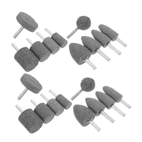 HEALLILY 20pcs Rotary Grinding Stone Bits Corundum Mounted Carving Bits for Metal Grinding Polishing