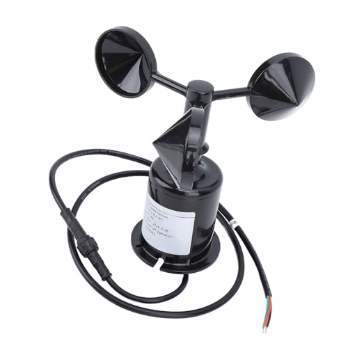 Sensor de Velocidad de Viento Anemómetro, Pequeño y Ligero Medidor de Velocidad de Viento de 3 Tazas, Viento Fuerte, Estación Meteorológica Digital con Cable de Extensión para