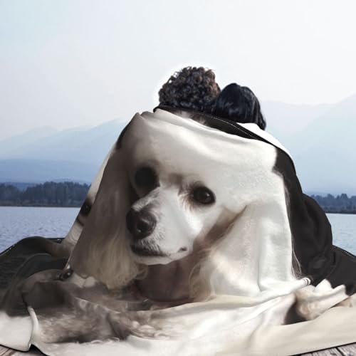 Couverture polaire imprimé caniche de qualité premium