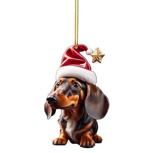 Decoración para árbol de Navidad, perro salchicha, colgantes de árbol de Navidad, decoración para el hogar, habitación interior y exterior, decoración de vacaciones, boda, fiesta, colgantes,