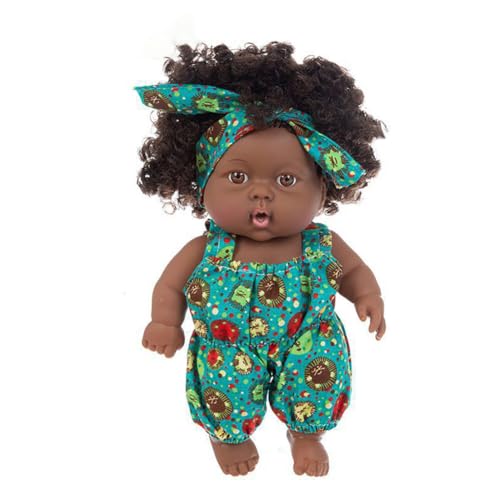 Asudaro Poupée Réaliste Afro-Américaine Reborn pour Filles, Corps Doux Lavable pour Filles 3 Ans, Poupée Noire 20,3 Cm