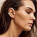 OOOPEL Chunky Ear Cuffs for Women Non Piercing Well-Rounded Fake Ear Cuff Beaded Cuff Earrings Round Edge Cuff Earrings for Women Big Gold Earring Cuffs Set