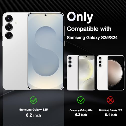 Image of Case for Samsung Galaxy S25 5G, Military Grade Drop Protection Phone Case, Yellowing Resistant, Anti-Scratch Hard PC Back, Shockproof Hard Ultra-Thin Protective Cover, Clear