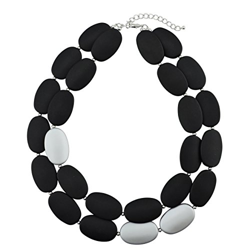 Bocar 2 Multi Layer Chunky Statement Acrylic Women Collar Necklace (NK-10544)