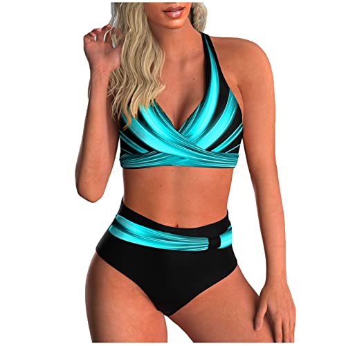 DUOROUPUTAO Bikini Damen Set, Zweiteiler Bauchweg Bademode High Waist Sexy...