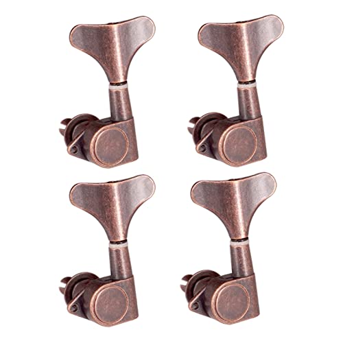 ギター弦チューニングペグ 4 Bass Tuning Pegs鍵のパックベースパープルブロンズ4L亜鉛合金の固体のための機械ヘッドチューナー