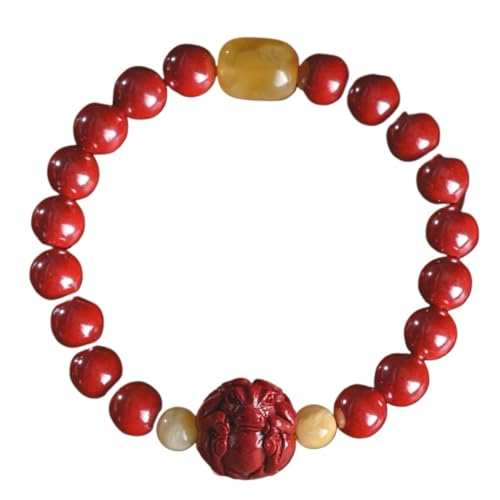 Quartz cinabre rouge 8mm pour vivre votre année de naissance sous le signe de la chance