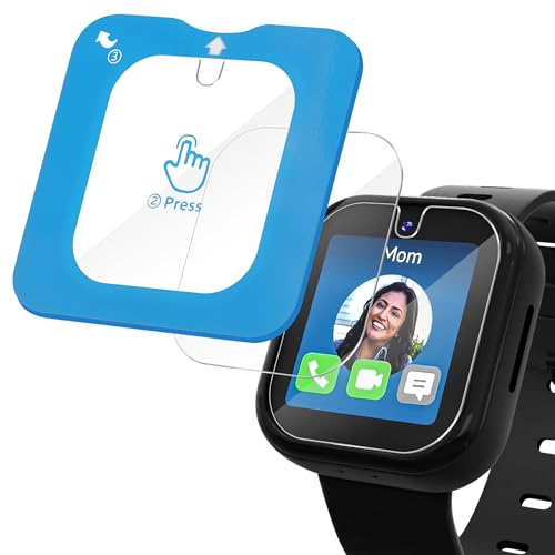 Tiorecime 2 Pack Tempered Glass Screen Protector for SyncUP Kids Watch 2 with Auto-Alignment Installation Frame HD Clear Scratch Resistant Protective Film Compatible with SyncUP Kids Watch 2