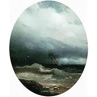 Amazon.co.jp: 10 アート絵画 嵐の海の船 1887 難破船の波の海景