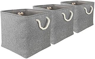 3x Storage Boxes Set of 3 Space Saver Clothes Toys Storing Crates (3x Storage Cubes)