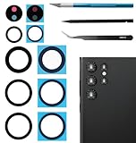 LiXiongBao Kamera-Glaslinsen-Ersatz für Samsung S22Ultra Rückkamera-Glas, kompatibel mit Samsung Galaxy S22 Ultra, Kratzfest und langlebig, mit Reparatur-Werkzeugsatz