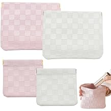 Arvintas 4PCS Small Waterproof Makeup Bag Set for Women, Mini Checkered Cosmetic Bag for Travel Storage bag for Cosmetics Headphones Jewelry