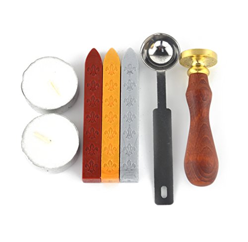 Samyo Stamp Seal Sealing Wax Vintage Classic Old-Fashioned Antique Pattern Set Brass Color Creative Romantic Stamp Maker (Rose) - Thumbnail 5
