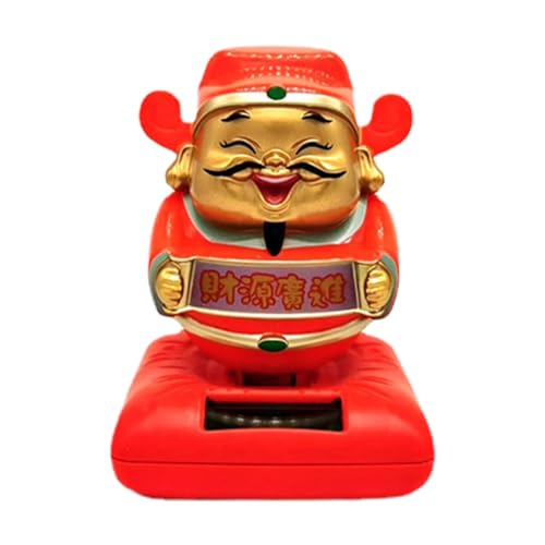 Figurines solaires à tête branlante – Symbole de richesse – Décoration de bureau et de voiture | Décoration solaire à action oscillante pour intérieur de bureau/véhicule