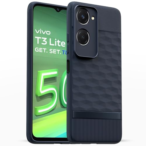 Image of Outlouders Bumper Case for iQOO Z9 Lite 5G / Vivo T3 Lite 5G / Vivo Y18 / Y18e / Y03 | Full Camera Protection | TPU Soft Flexible Shockproof Back Cover (Blue)