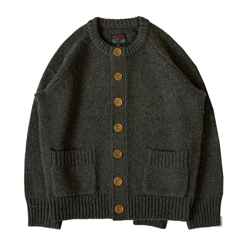 Red Tornado Highlander Crewneck Wool Cardigan