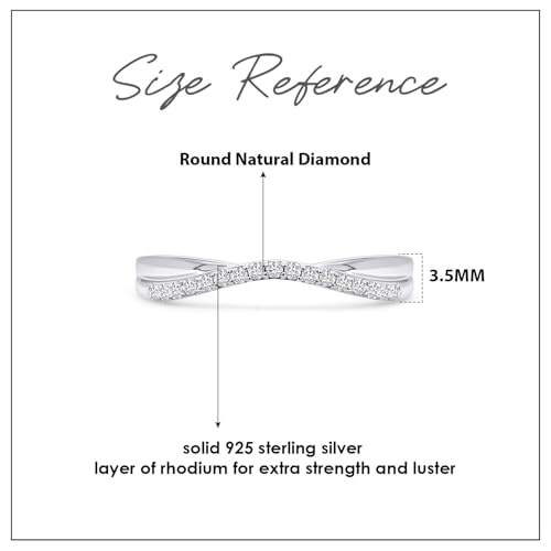 Twist Contour Enhancer Wedding Band Ring Jewelry for Women Round Cut Lab Created Moissanite & White Natural Diamond In 14K Gold Plated Sterling Silver Stackable Ring2
