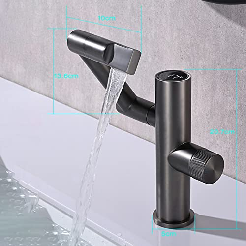 Robinet de salle de bain avec affichage numérique LED et lignes épurées - 7