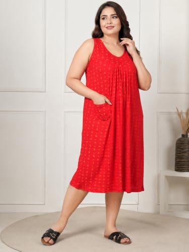 Image of Onekbhalo Women Cotton Night Dress Printed Culf Length Night Gown Short Nighty